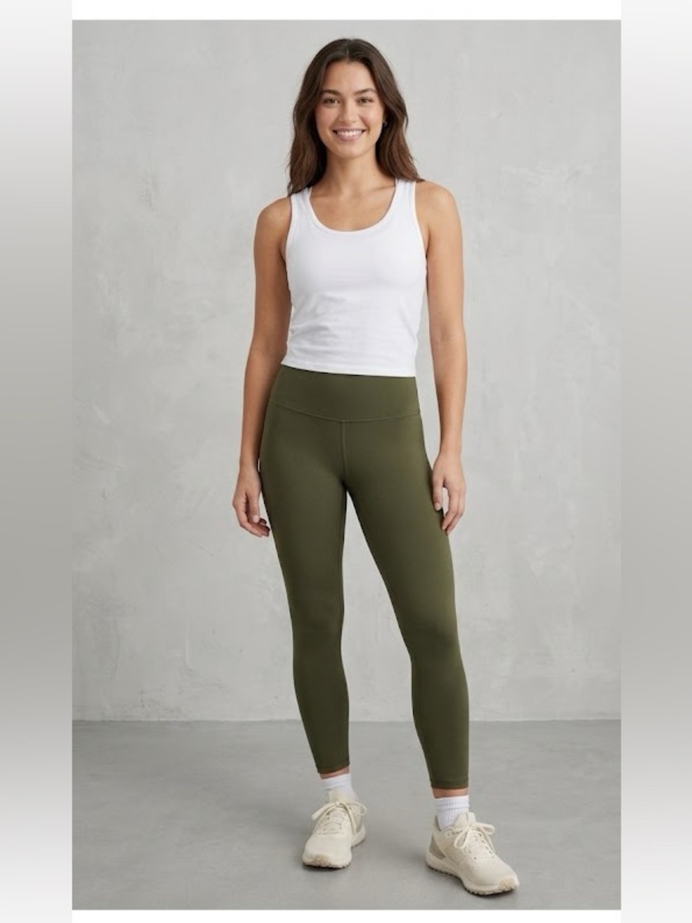 OFFLINE by Aerie Real Me High Waisted 7/8 Leggings Olive Green Medium Short